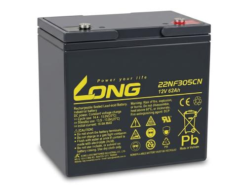 Preview: Kung Long 22NF305CN 12V 62Ah AGM Blei Akku wartungsfrei zyklenfest