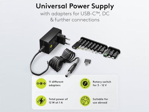 Universal Netzteil 3V - 12V 1A 11-teiliges DC Adapter Set