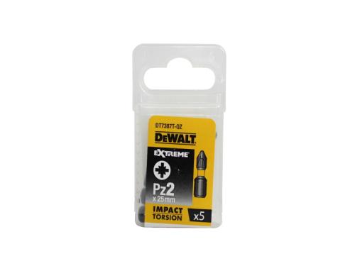 DeWALT 25mm Schrauber Bit Extreme Impact Torsion Pz2 DT7387T-QZ 5 Stück