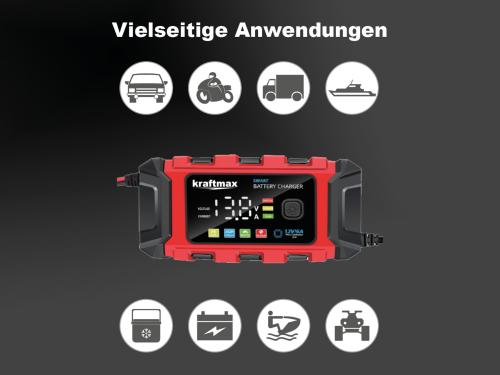 Kraftmax BC-360 12V KFZ-Ladegerät 2Ah-150Ah 3-Stufen Universal Smart Charger