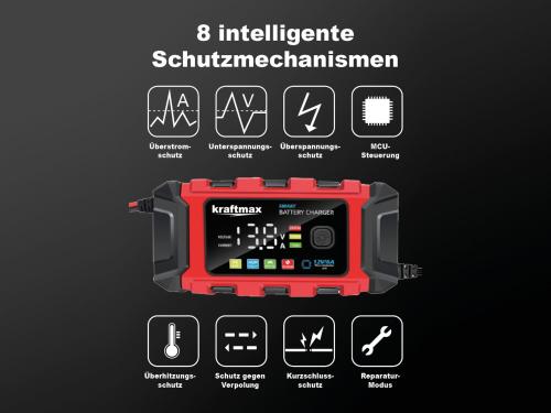 Kraftmax BC-360 12V KFZ-Ladegerät 2Ah-150Ah 3-Stufen Universal Smart Charger