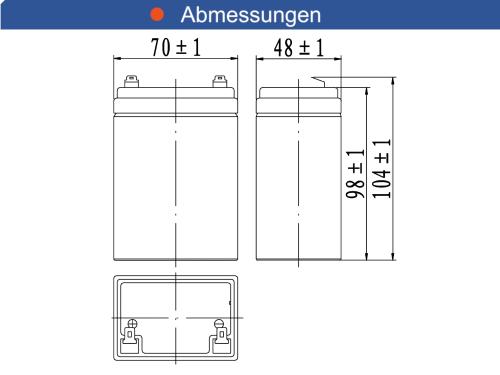 CTM2.6-12 12V 2,6Ah AGM Pb Akku Batterie wartungsfrei