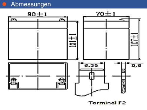 Wing ESH5,2-12 12V 5,2Ah (20hr) AGM Pb Akku Batterie wartungsfrei
