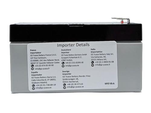 Preview: Yuasa NP1.2-12 12V 1,2Ah AGM Batterie Blei wartungsfrei VdS geprüft