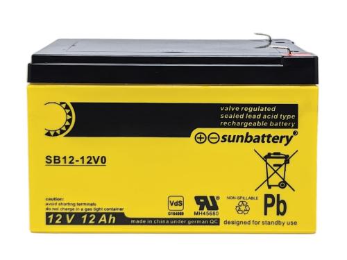 SUN Battery SB12-12V0 12V 12Ah Blei Akku AGM mit VdS