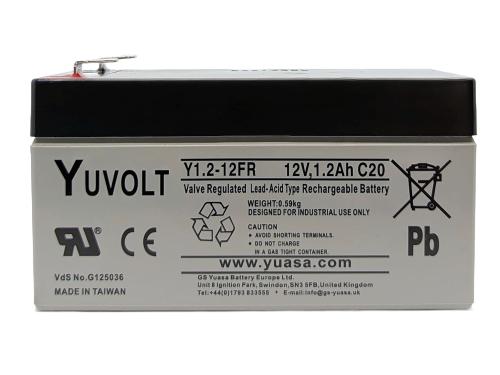 Yuasa Yuvolt Y1.2-12FR 12V 1,2Ah AGM VdS Blei Accu Batterie wartungsfrei