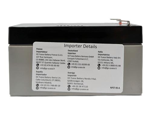 Preview: Yuasa Yuvolt Y1.2-12FR 12V 1,2Ah AGM VdS Blei Accu Batterie wartungsfrei