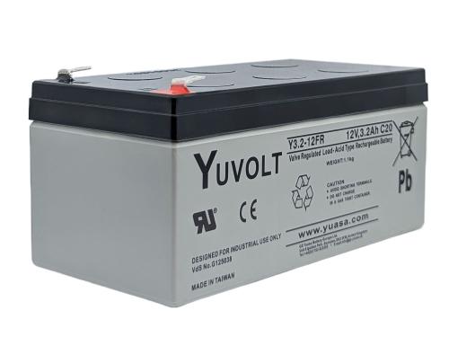 Preview: Yuasa Yuvolt Y3.2-12FR 12V 3,2Ah AGM VdS Blei Accu Batterie wartungsfrei