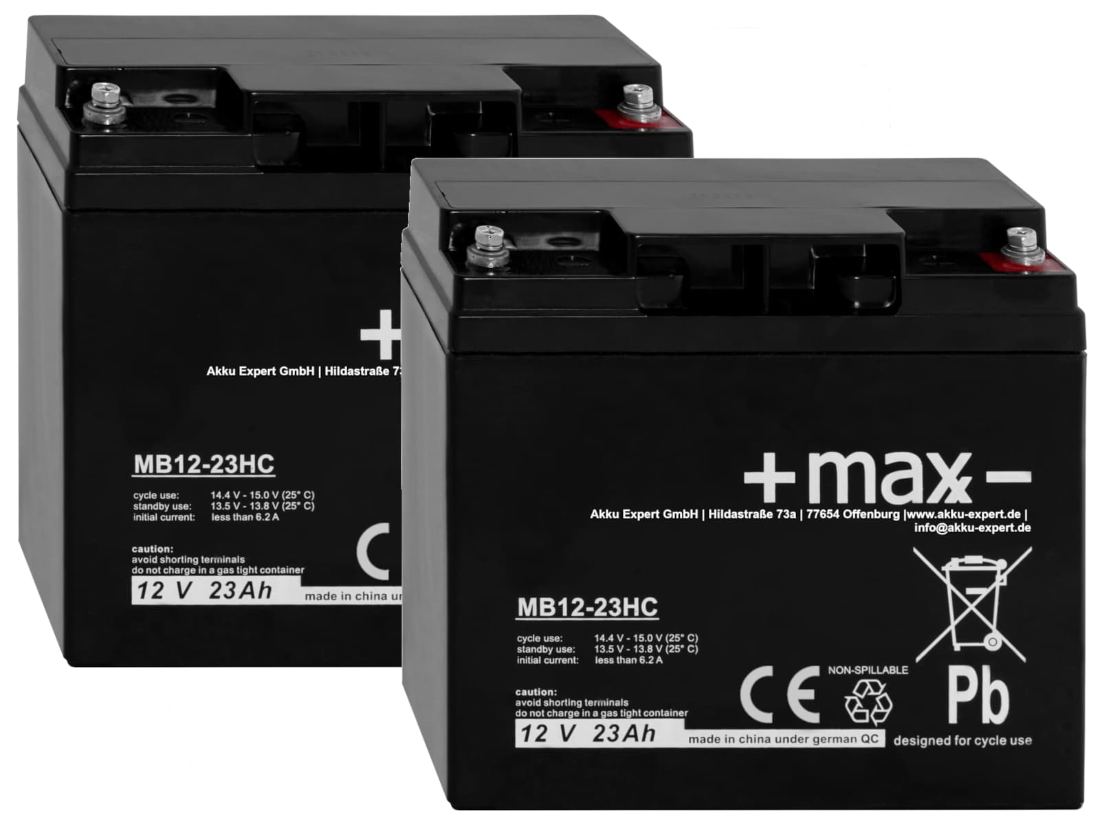Akku-Set Kompatibel Mit WOLF AW17AN Rasenmäher – 24V, 2x12V 22Ah AGM, Wartungsfrei, Ersatzakku