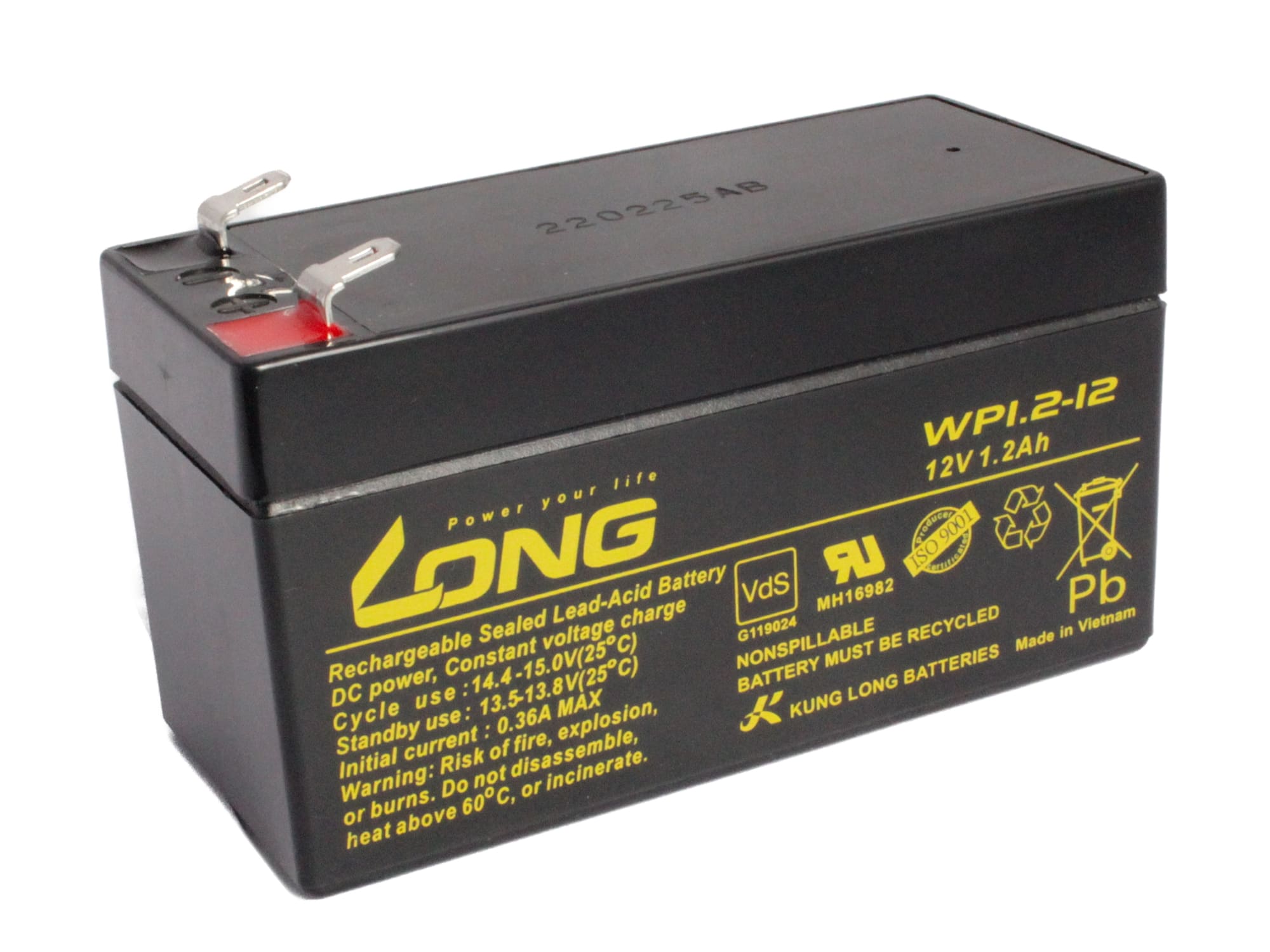 Akku kompatibel EP1,2-12 12V 1,2Ah Blei Batterie wiederaufladbar auslaufsicher 