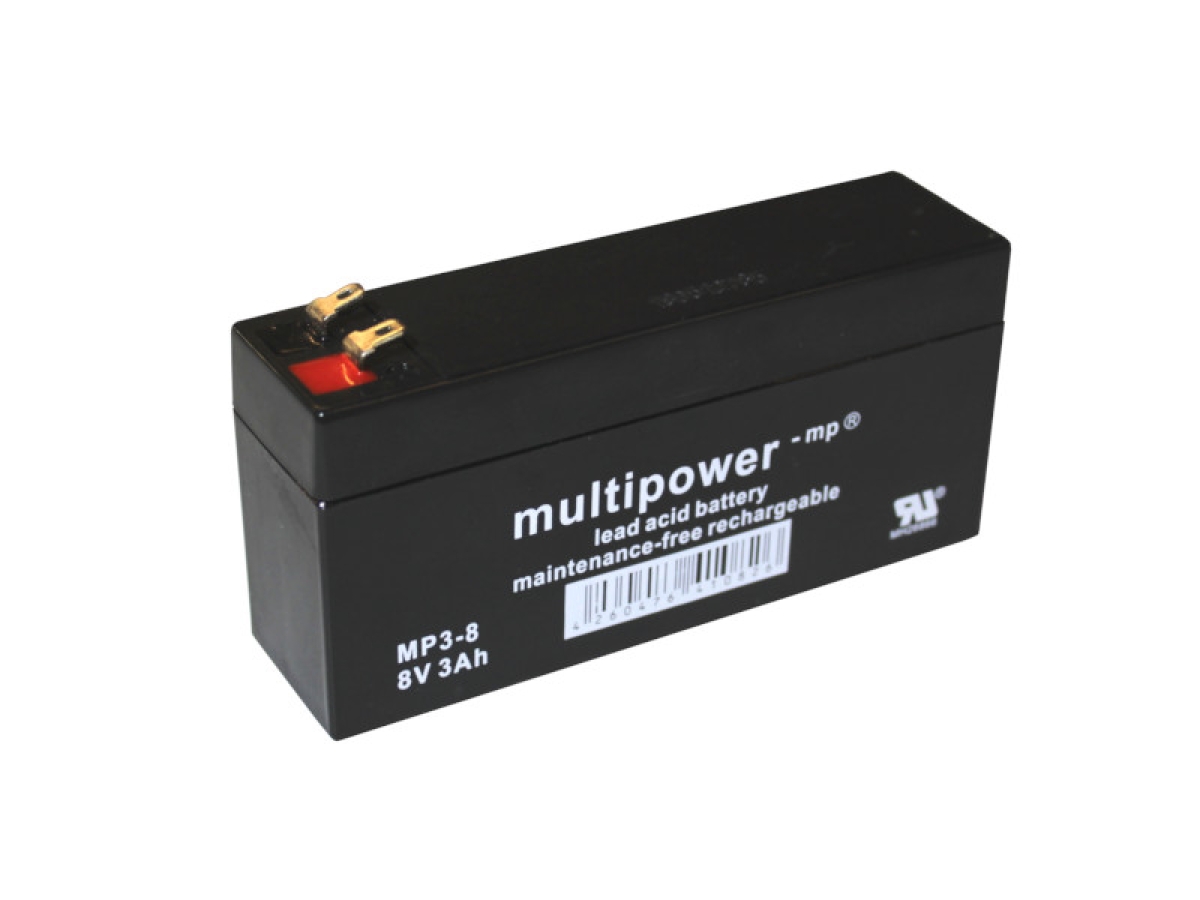 Multipower MP3-8 3Ah 8V Akku Batterie AGM Blei wartungsfrei