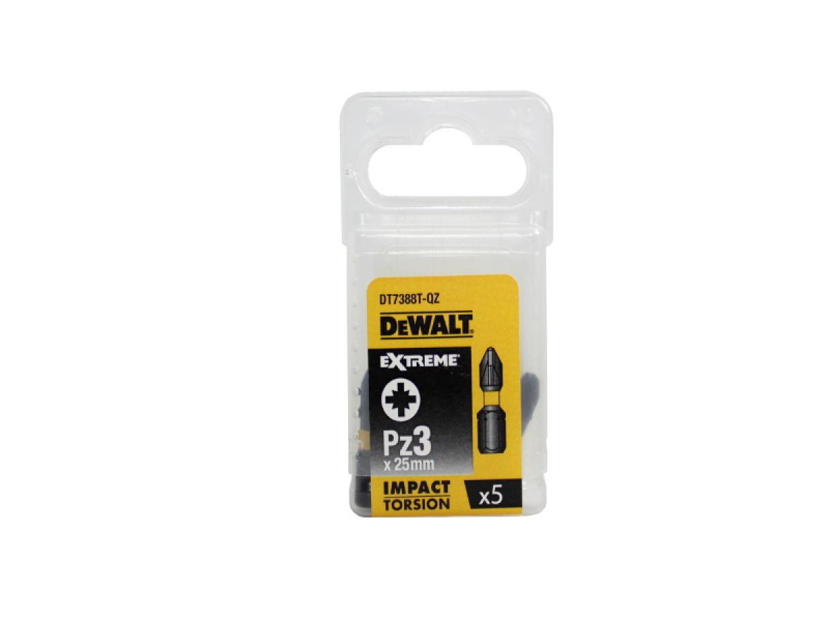 DeWALT 25mm Schrauber Bit Extreme Impact Torsion Pz3 DT7388T-QZ 5 Stück