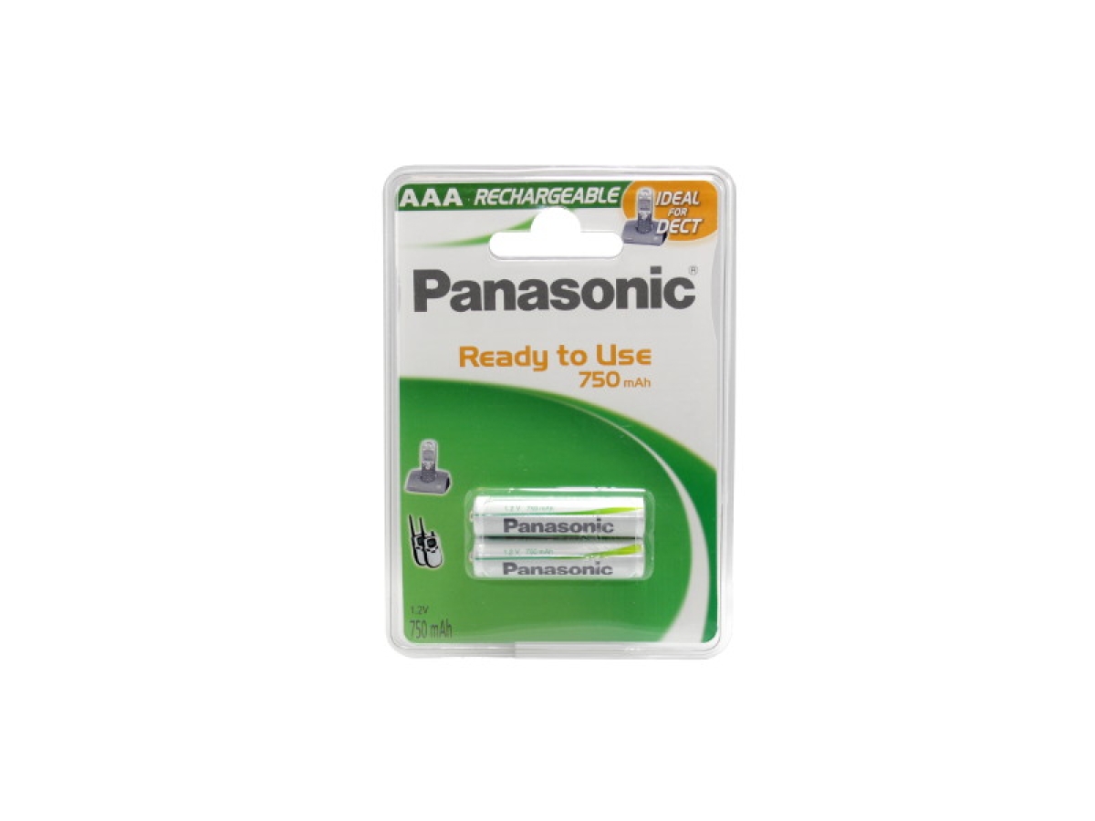 Akku Batterie Panasonic HHR-4MVE/2BD Ready to Use AAA DECT Akku 2x 1,2V 750mAh
