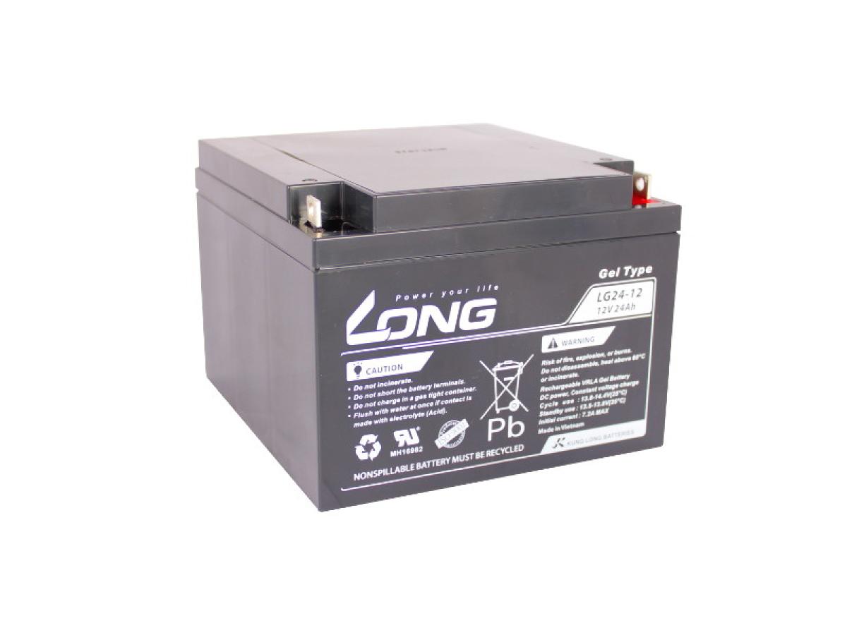 Long LG24-12 Gel Akku 12V 24Ah Batterie wie 26Ah Bleigel wartungsfrei trocken