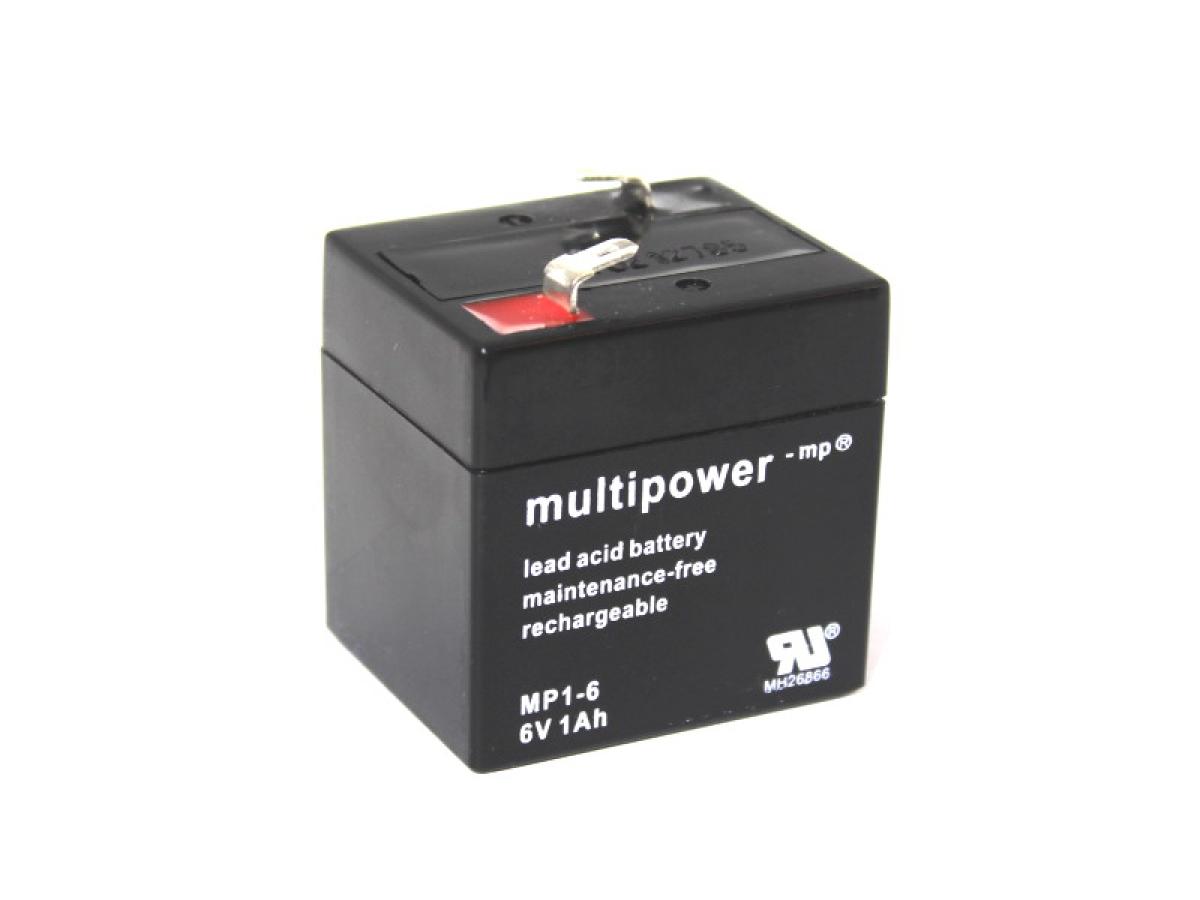 Akku kompatibel A206/1,0S AGM Blei Akku 6 Volt 1,0Ah wiederaufladbare Batterie