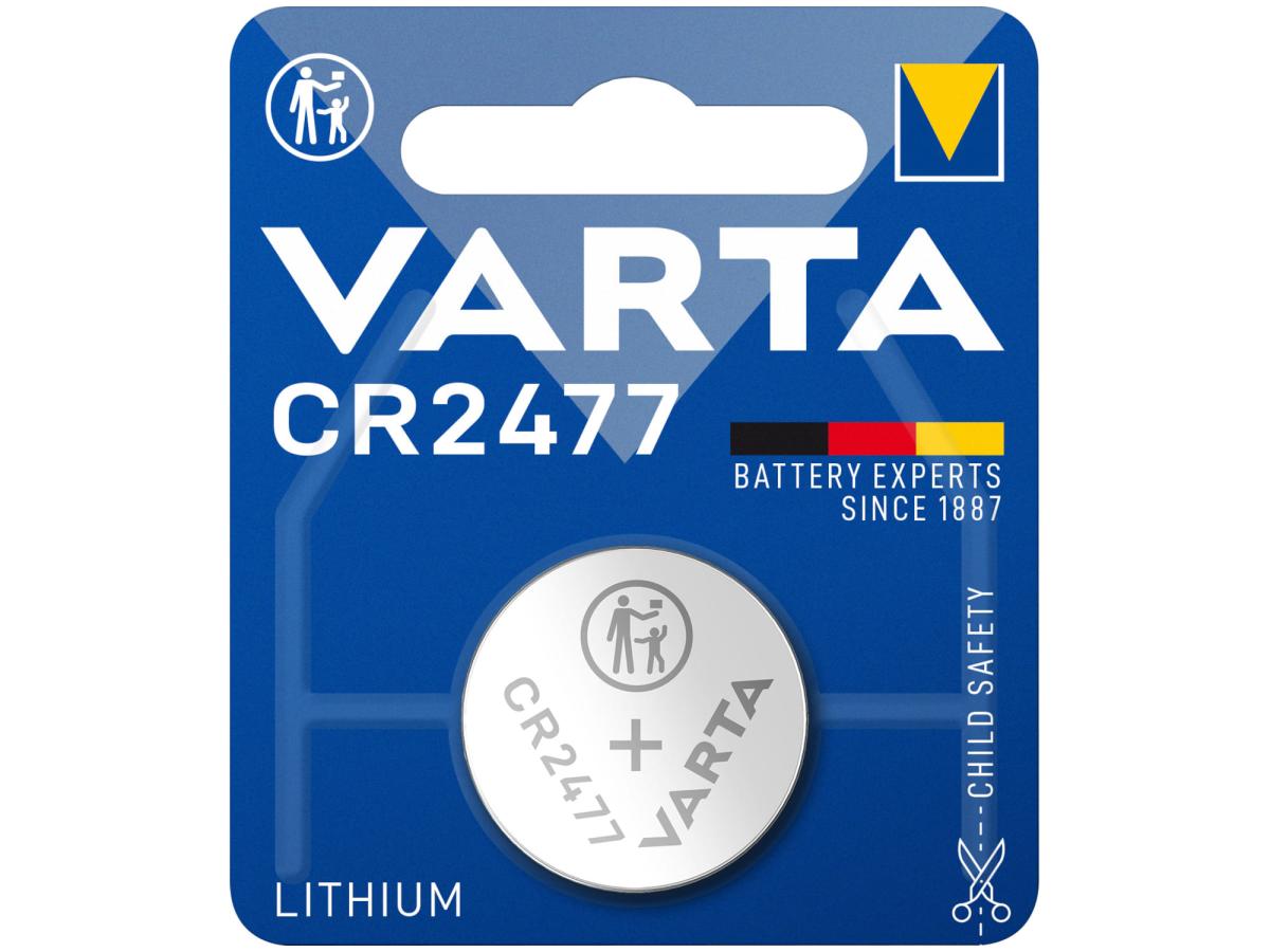 Varta Knopfzelle CR2477 Professional Lithium Batterie 3,0 Volt 850mAh