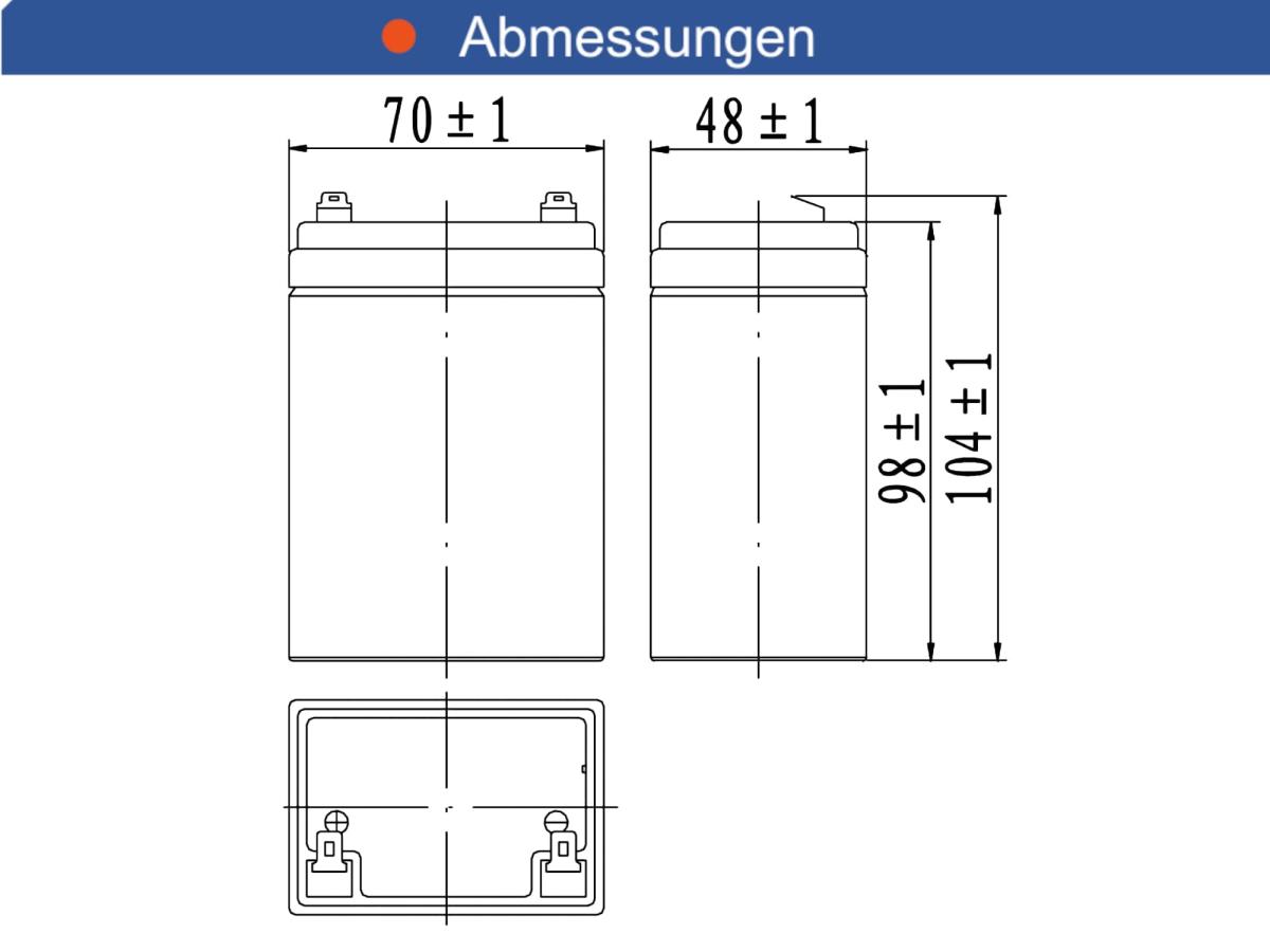 CTM2.6-12 12V 2,6Ah AGM Pb Akku Batterie wartungsfrei