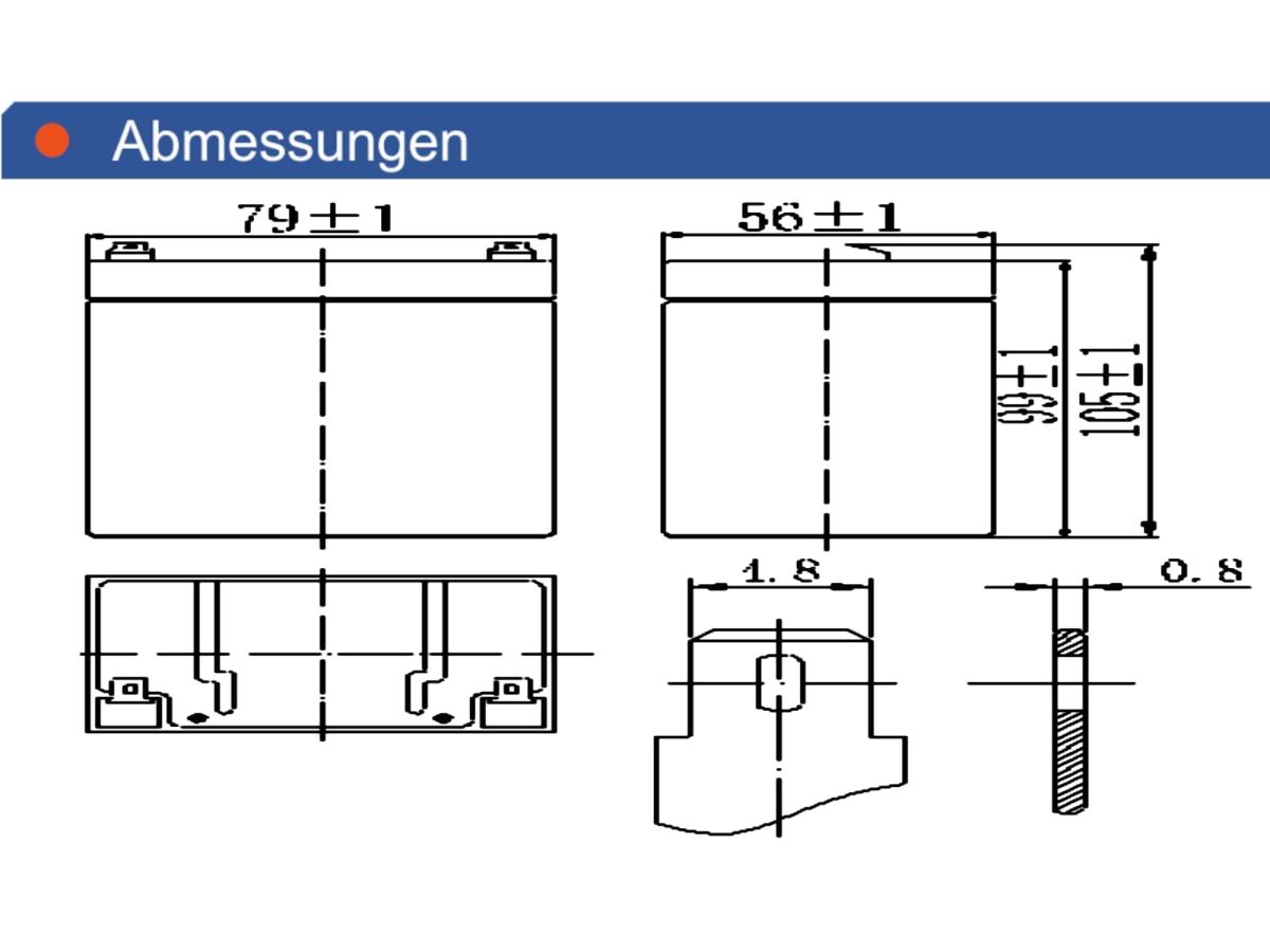 Wing ES2.9-12 12V 2,9Ah AGM Pb Akku Batterie wartungsfrei