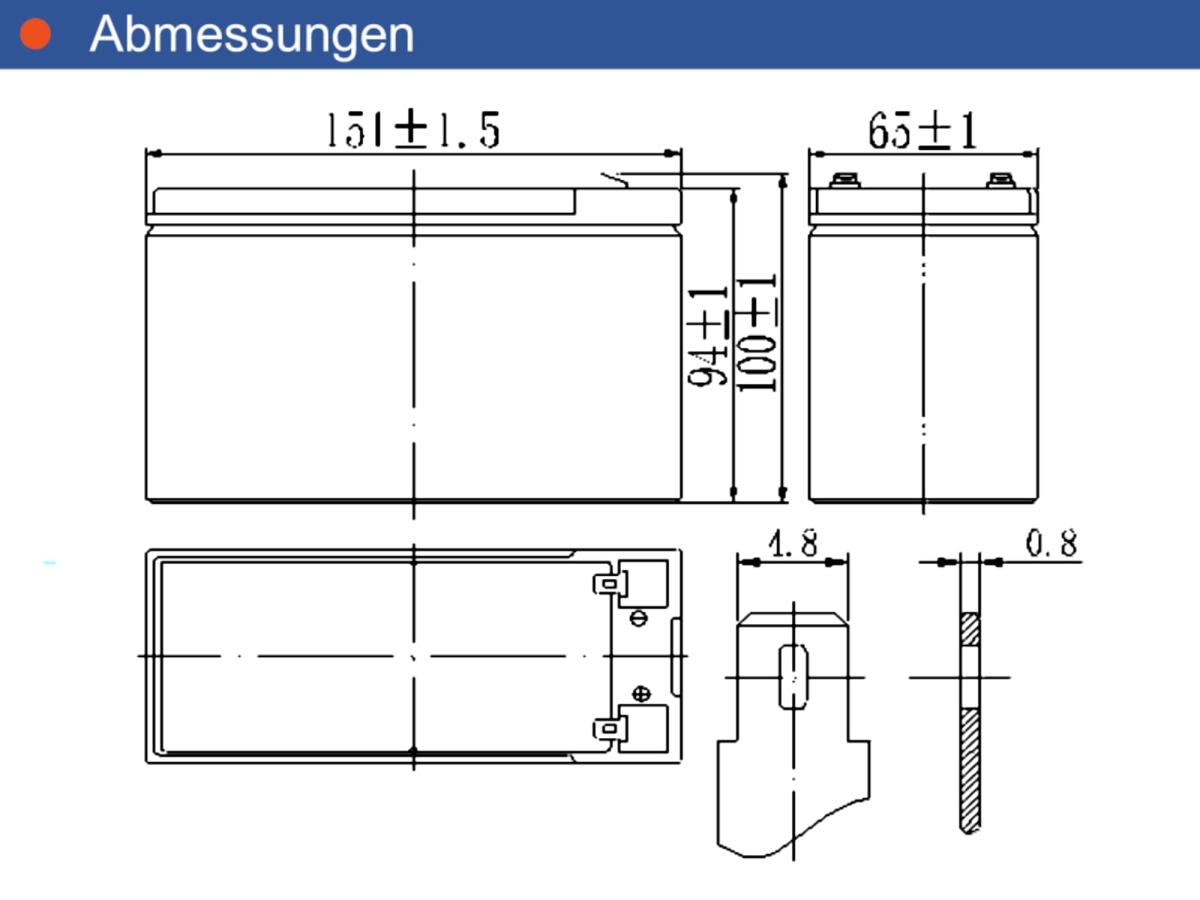 Wing ES7-12 12V 7Ah (20hr) AGM Pb Akku Batterie wartungsfrei