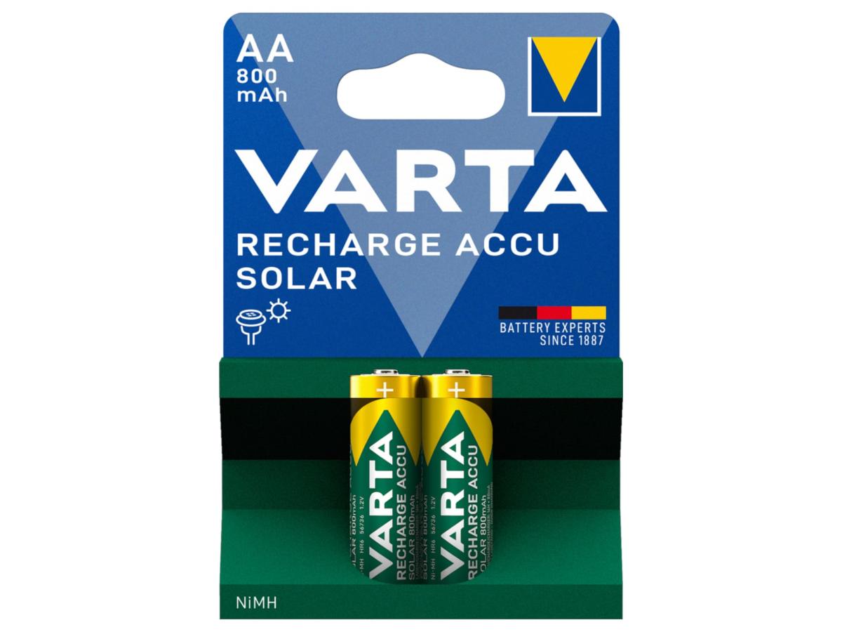 Akku Batterie Varta AA LR06 Mignon 2x 1,2V 800mAh recharge accu Solar Ni-MH