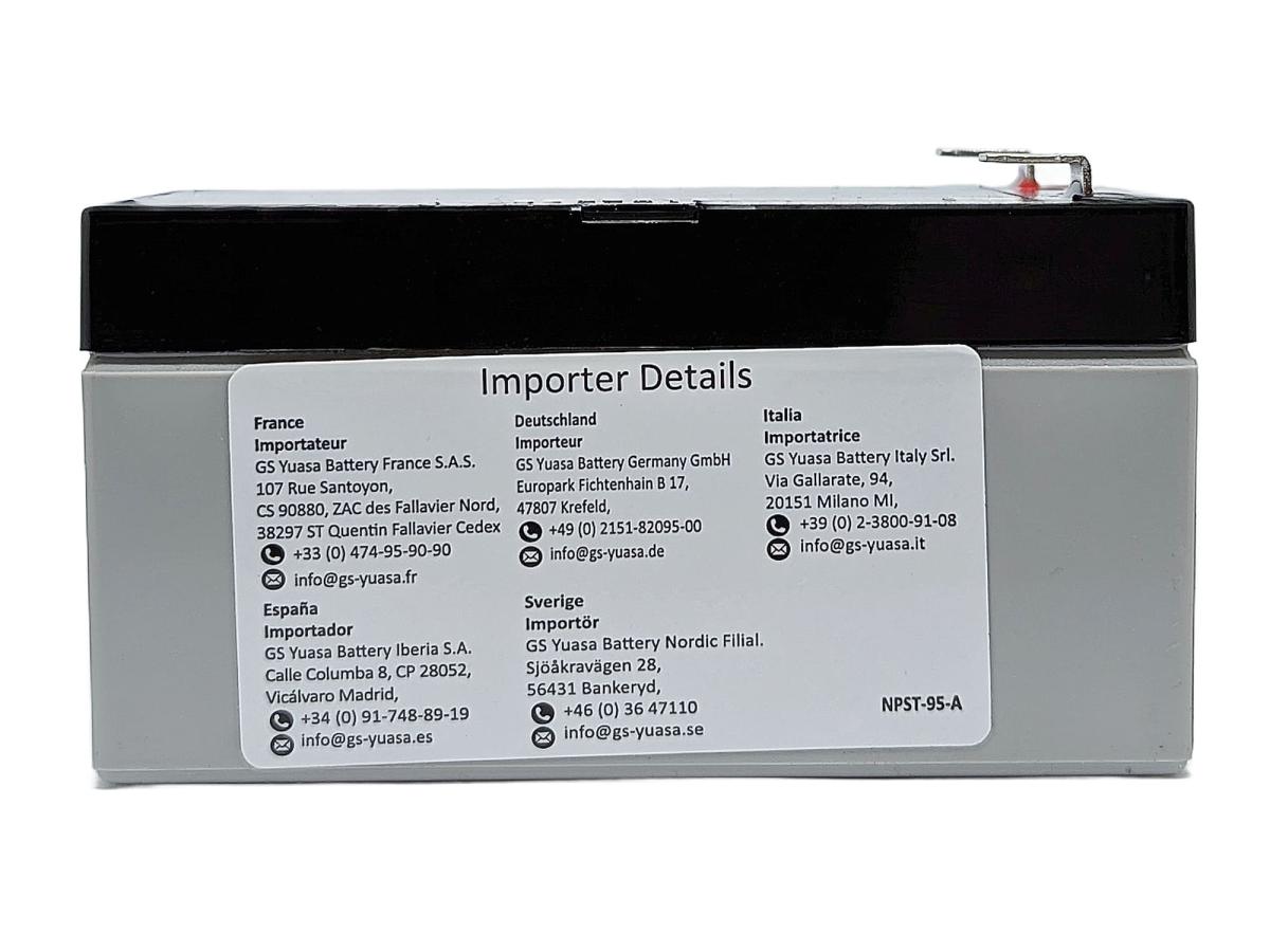 Yuasa NP1.2-12 12V 1,2Ah AGM Batterie Blei wartungsfrei VdS geprüft