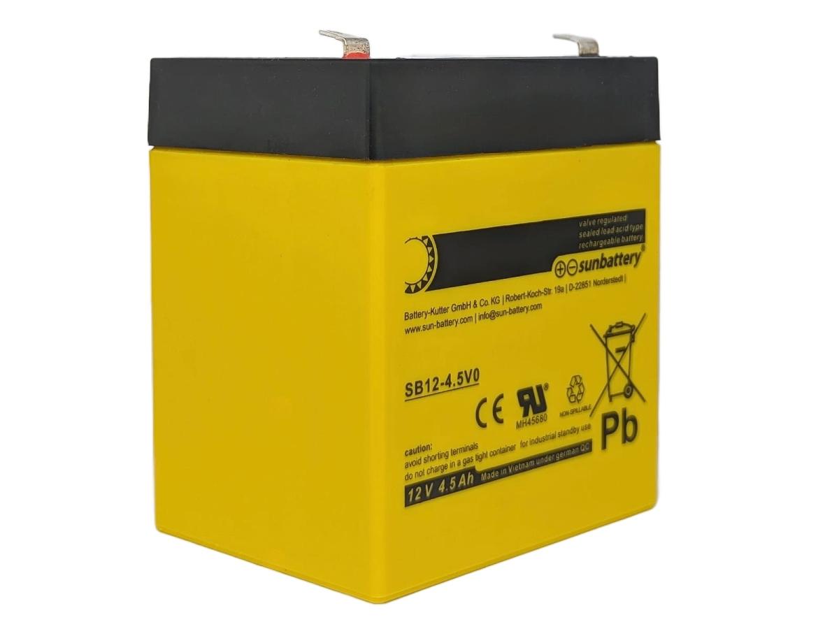 SUN Battery SB12-4.5V0 12V 4,5Ah FR2:LB470510008 BAT12-04 Blei Akku AGM