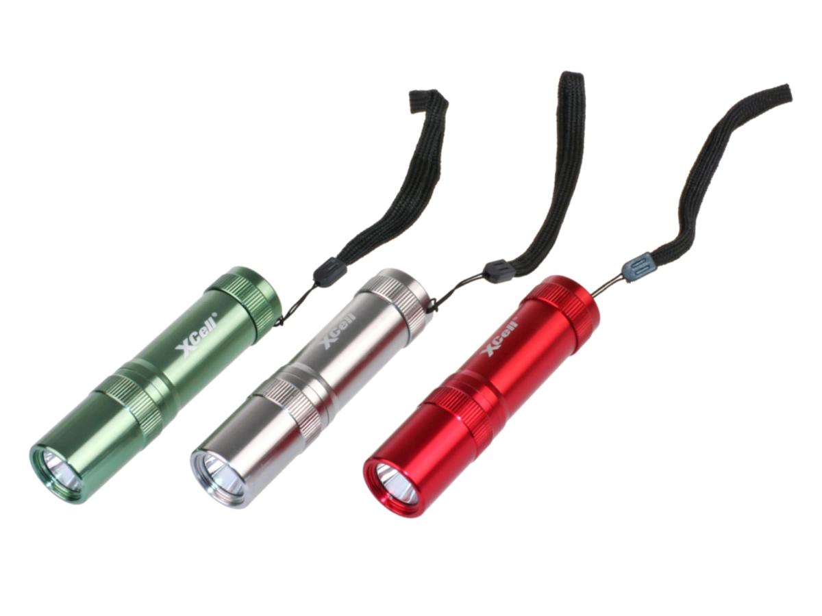 XCell LED-Taschenlampe Basic 1 Watt inkl. 3 x AAA Alkaline Batterien, Handschlaufe