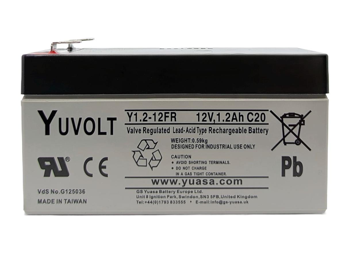 Yuasa Yuvolt Y1.2-12FR 12V 1,2Ah AGM VdS Blei Accu Batterie wartungsfrei