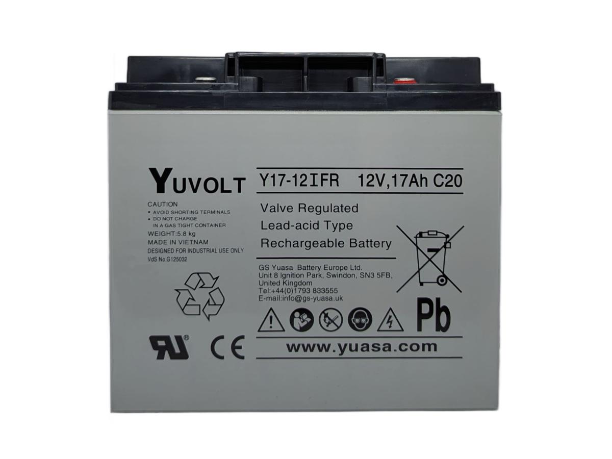 Yuasa Yuvolt Y17-12IFR 12V 17Ah AGM VdS Blei Accu Batterie wartungsfrei