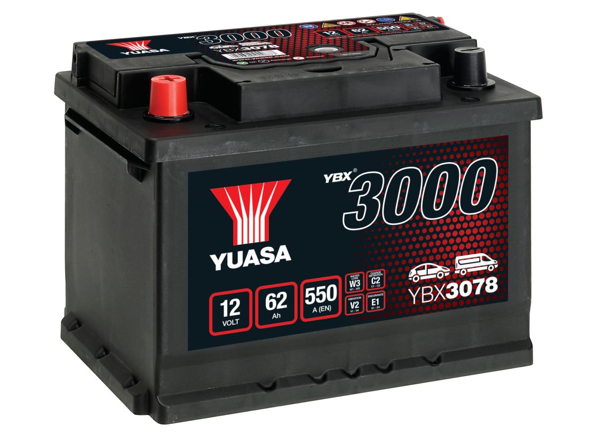 Autobatterie Fahrzeugbatterie YBX3078 12V 62Ah 550A GS Yuasa SMF Battery