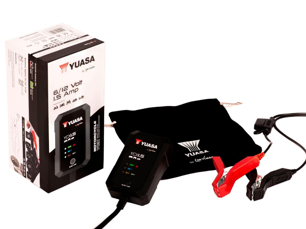 Yuasa YCX1.5 6/12 V 1,5 A Motorradbatterie-Smart-Ladegerät